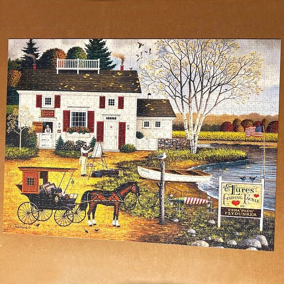 Birch Point Cove Charles Wysocki 1000 Piece Puzzle Buffalo Games - Complete - Picture 2 of 6